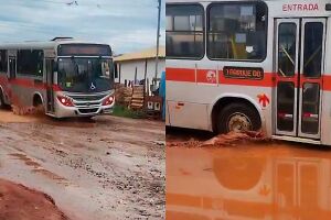 Buracos atrapalham passagem de ônibus na Capital