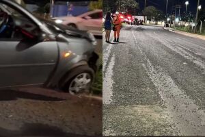 Pedriscos ca&iacute;dos de caminh&atilde;o provocam acidente e deixam feridos na Euler de Azevedo (v&iacute;deos)