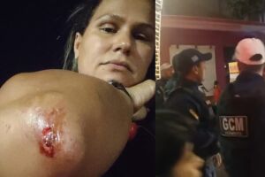 Manifestante que pedia 'Fora Adriane' é empurrada e jogada no chão durante manifestação (vídeo)