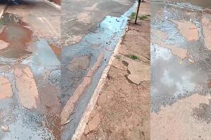 Esgoto a c&eacute;u aberto toma rua, fede e coloca crian&ccedil;as em risco na Moreninha III (v&iacute;deo)