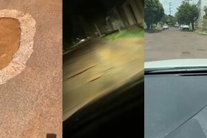 'Meio-a-meio': prefeitura remenda buracos s&oacute; de metade da rua na Vila Planalto (v&iacute;deo)