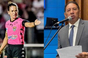 &Aacute;rbitra Daiane Muniz e Gerson Claro