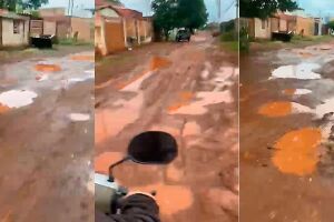 Com mais buracos do que ruas, moradores enfrentam dificuldades para circular pelo bairro Morenhina IV