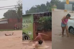 Cruzamento alagou por completo 