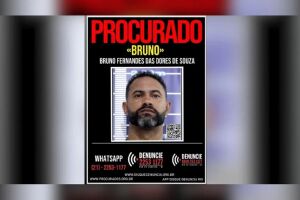 Foragido, goleiro Bruno tem cartaz de procurado divulgado pela pol&iacute;cia