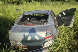 Motorista capota carro ao tentar desviar de anta na MS-040, em Santa Rita do Pardo