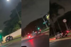 Caminhonete &eacute; flagrada transitando em ciclovia na Duque de Caxias (v&iacute;deo)