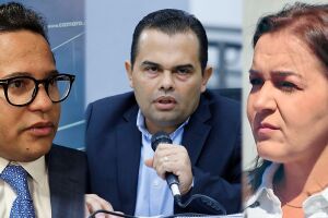 Presidente da C&acirc;mara de Vereadores, Papy (PSDB); secret&aacute;rio da sa&uacute;de Marcelo Vilela e a prefeita de Campo Grande Adriane Lopes
