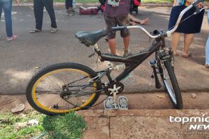 Crian&ccedil;a perde freio de bicicleta e &eacute; atropelada ao sair da escola em Nova Alvorada do Sul 