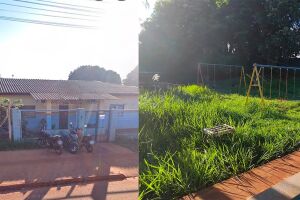 Pais denunciam mato alto em escola infantil no Lageado: 'as crian&ccedil;as n&atilde;o podem nem brincar'