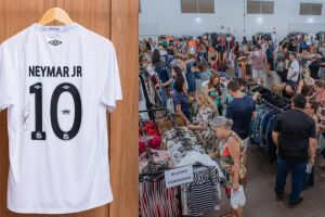 Camisa do Santos autografada por Neymar ser&aacute; leiloada em bazar beneficente em Campo Grande