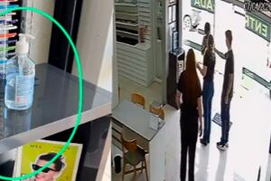 Pandemia de novo? Morador de rua entra em loja e bebe &aacute;lcool em gel em Campo Grande (v&iacute;deo)