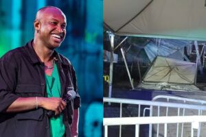 Show do Thiaguinho &eacute; cancelado na Expogrande; estrutura do palco foi danificada pela tempestade