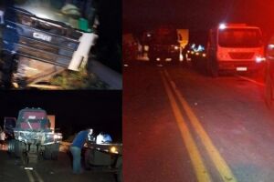 Acidente entre tr&ecirc;s caminh&otilde;es interdita MS-276, entre Bataypor&atilde; e Anauril&acirc;ndia