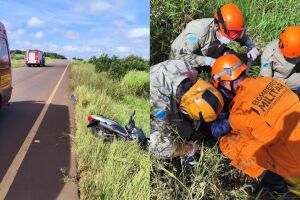 Pneu de moto estoura e quase causa acidente grave em Nova Andradina