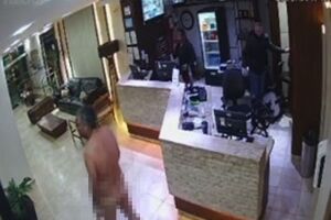 H&oacute;spede tira roupas e agride funcion&aacute;rios de hotel em Campo Grande (v&iacute;deo)