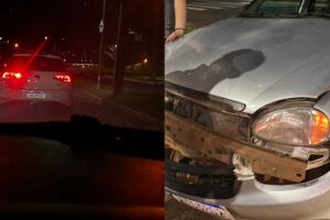 Motorista fura sinal vermelho, provoca acidente e foge na Duque de Caxias (v&iacute;deo)