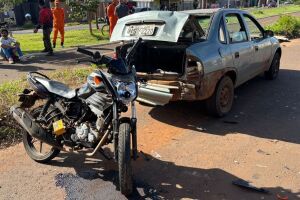 Motorista bate em moto e crian&ccedil;a sofre traumatismo craniano no Nova Campo Grande (v&iacute;deo)