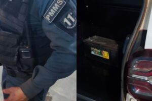 Ladr&atilde;o furta bateria, tenta bater em policiais e acaba baleado no Cerejeiras