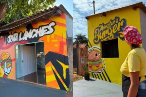 Tinta, pincel e a&ccedil;&atilde;o! Artista 'viraliza' com renova&ccedil;&atilde;o de pequenos neg&oacute;cios em Campo Grande (v&iacute;deo)