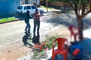 Assassinato de homem em Maracaju  &eacute; registrado por c&acirc;meras de seguran&ccedil;a (v&iacute;deo)