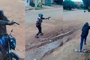 C&acirc;mera registra tentativa de execu&ccedil;&atilde;o com mais de 20 tiros no Paulo Coelho Machado (v&iacute;deo)