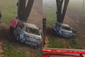 Duas pessoas morrem carbonizadas em grave acidente em Dourados (v&iacute;deo)