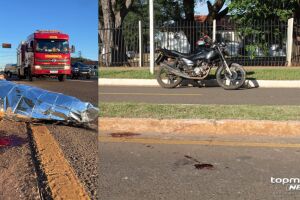 Motociclista perde controle de dire&ccedil;&atilde;o, bate em poste e morre na Duque de Caxias (v&iacute;deo)