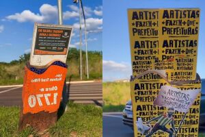 Artista faz interven&ccedil;&otilde;es em totens p&uacute;blicos abandonados em Campo Grande