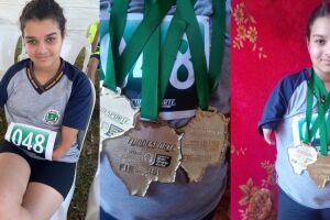 Com menos de 1 m&ecirc;s de treino, paratleta mirim conquista 3 ouros e vira promessa de MS