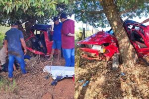 Motorista escapa com vida depois de bater em &aacute;rvore em Laguna Caarap&atilde;