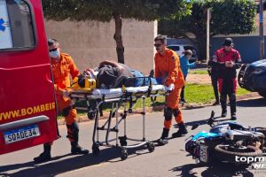 Acidente entre carro e moto deixa homem ferido no Tiradentes (v&iacute;deo)
