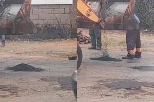 Comerciantes denunciam qualidade de servi&ccedil;o de tapa-buracos em Campo Grande (v&iacute;deo)