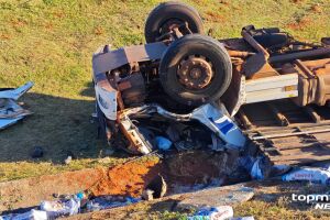 Pneu careca e excesso de velocidade podem ter causado acidente fatal com caminh&atilde;o na BR-163 (v&iacute;deo)