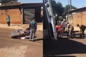 Homem agride a pr&oacute;pria m&atilde;e, atropela casal e esfaqueia vizinho em Navira&iacute; (v&iacute;deo)