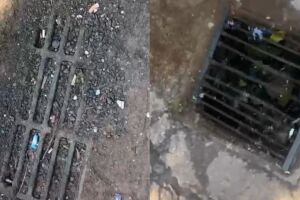 Manuten&ccedil;&atilde;o de asfalto deixa resto de obra e entope bueiro no Indubrasil (v&iacute;deo) 