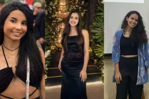 Larissa &eacute; a jovem de Kimono azul