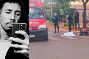 Motociclista cai ao passar em quebra-molas, &eacute; atropelado por &ocirc;nibus e morre em Parana&iacute;ba (v&iacute;deo)