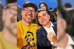 Fl&aacute;vio Bolsonaro diz que Pollon seguir&aacute; como candidato a deputado federal e elogia atua&ccedil;&atilde;o em MS