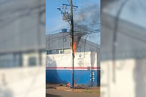 Fia&ccedil;&atilde;o el&eacute;trica pega fogo em poste e assusta comerciantes do Tijuca (v&iacute;deo)