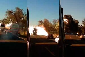 C&acirc;mera de seguran&ccedil;a registrou acidente que matou quatro pessoas na BR-163 (v&iacute;deo)