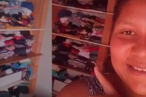 Com guarda-roupa de tijolos, m&atilde;e busca ajuda para recome&ccedil;ar em Jaraguari (v&iacute;deo)