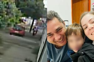 C&acirc;mera flagrou suspeito com mochila e beb&ecirc; no colo depois de feminic&iacute;dio no Santo Ant&ocirc;nio (v&iacute;deo)