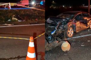 Acidente grave entre tr&ecirc;s carros deixa uma pessoa morta na BR-163 (v&iacute;deo)