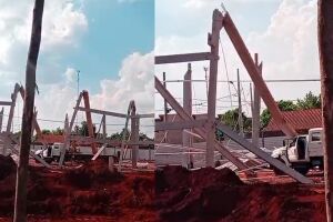 Estrutura de obra cai sobre trabalhadores, deixa um morto e seis feridos no Aero Rancho (v&iacute;deo)