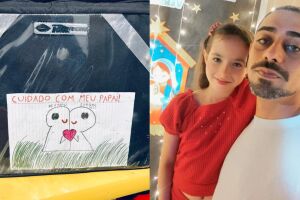 'Novinha e consciente sobre o tr&acirc;nsito', conta pai sobre recado de filha em bag