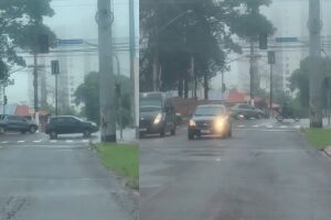 Sem&aacute;foro intermitente desde temporal quase causa acidente na Vila Nasser (v&iacute;deo)