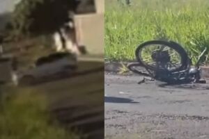 C&acirc;mera de seguran&ccedil;a flagra acidente que terminou com morte de ciclista em Parana&iacute;ba (v&iacute;deo)