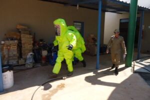 Sanesul realiza treinamento de cloro gasoso em Coxim