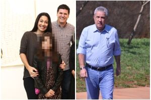 Ana Paula, o esposo Luciano Dolzan e o pai João Amorim